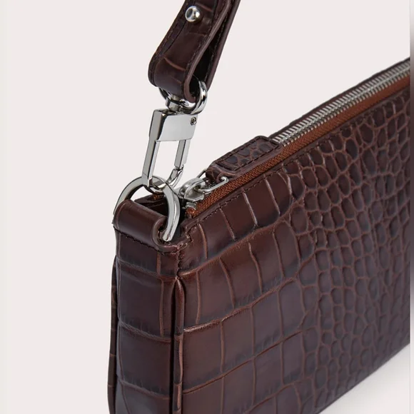 By Far RACHEL NUTELLA CROCO EMBOSSED LEATHER NWT - Picture 7 of 14